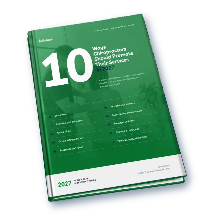 10 Ways Chiropractors Should Promote Their Services in 2027 book cover